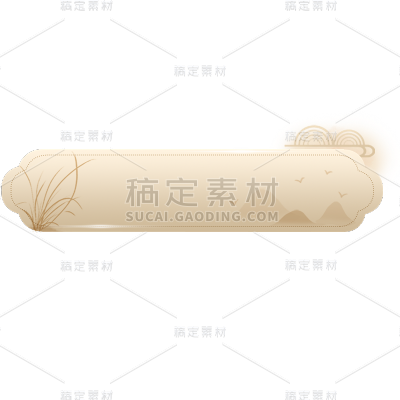 通用古风边框描边标题框植物装饰贴纸元素素材
