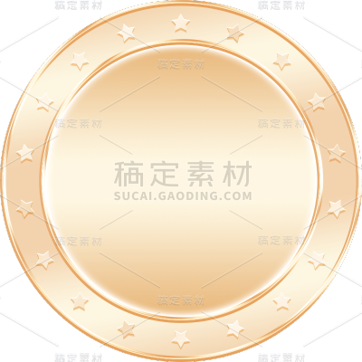 通用电商金属质感金色圆形促销标签元素贴纸