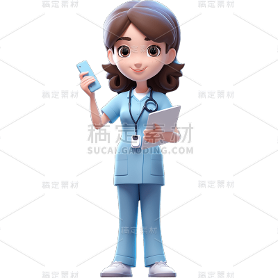 3D护士系列人物贴纸