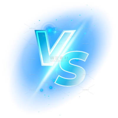 艺术字光效叠加vs蓝色