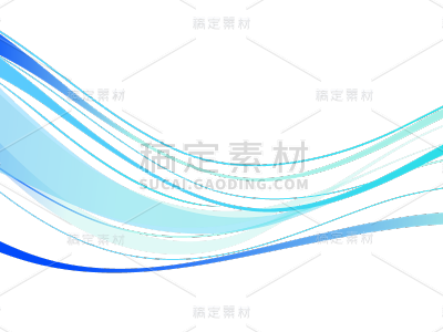 简约科技蓝色曲线线条元素