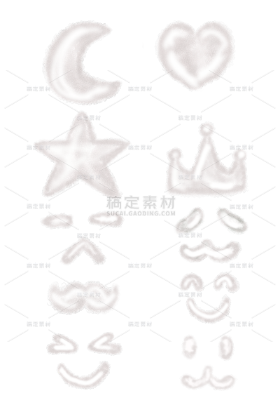 2309SC-素材组合-手绘-云朵装饰元素贴纸