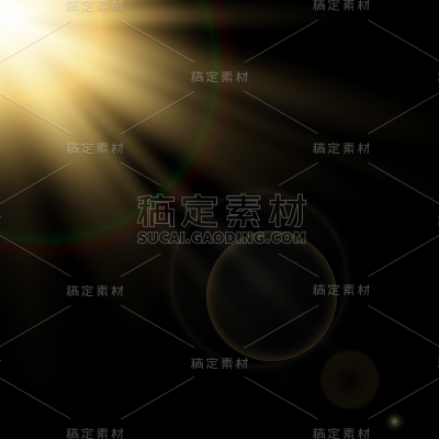 通用太阳光光晕光效黑底贴纸元素素材