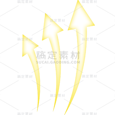 特效通用黄色透气箭头图标元素素材