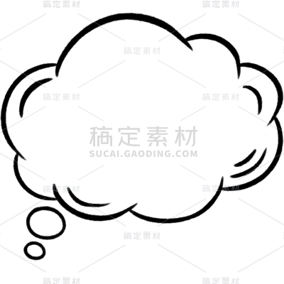 常规系列黑白手绘风云朵框通用元素素材