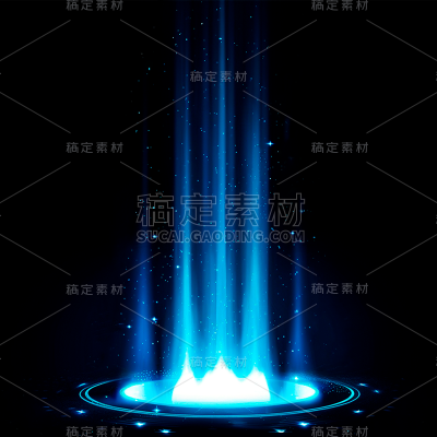 特效通用蓝色传送光束元素素材