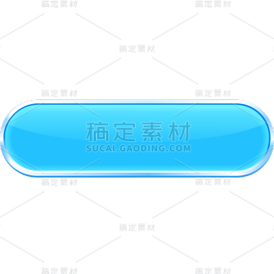通用拟物立体纯色蓝色按钮贴纸元素素材