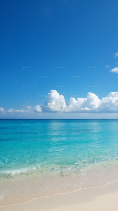 常规写实感蓝天白云大海沙滩背景