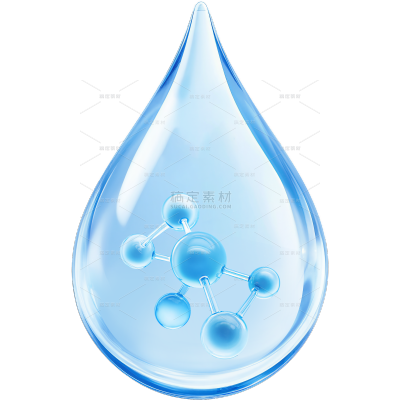 特效系列科技感蓝色水分子水滴元素