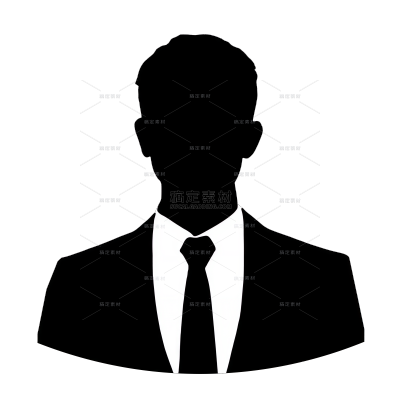 人物系列黑色矢量男士西装剪影人物元素（td)