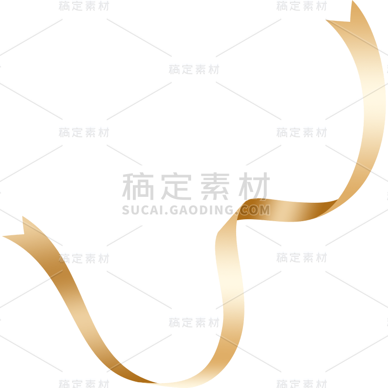 金色装饰丝带彩带飘带元素素材