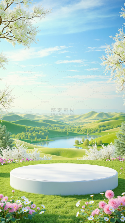 植物系列花展台背景