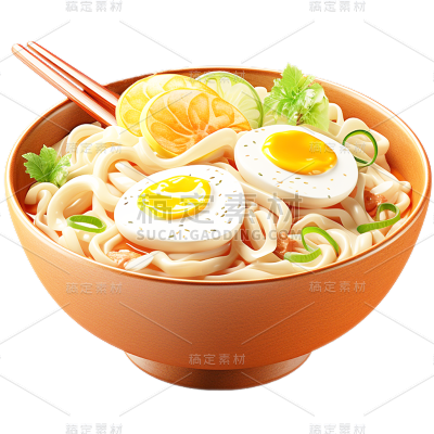 中餐汤面食物贴纸