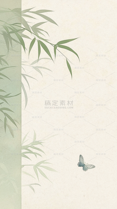 夏日中国风-竹叶宣纸国风背景图片