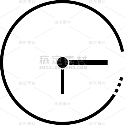 常规单色矢量时钟图标贴纸元素素材
