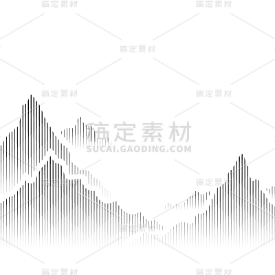 纹理通用黑色线条山水元素素材