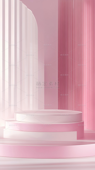 背景系列粉色多阶展台背景