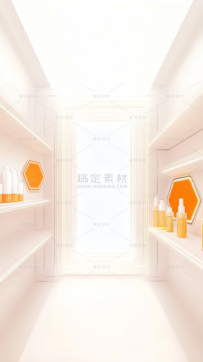 618双11双十一双十二双12通用简约室内美妆直播间背景