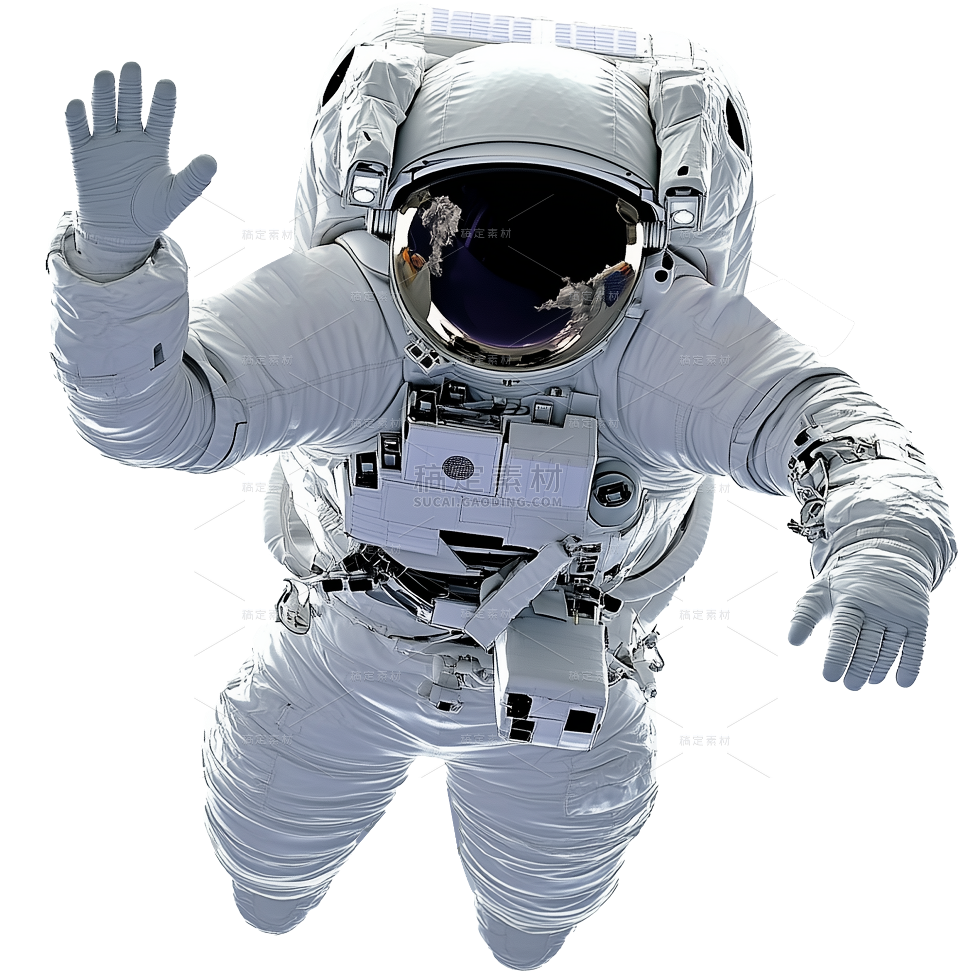 宇宙系列写实感宇航员漂浮正面贴纸