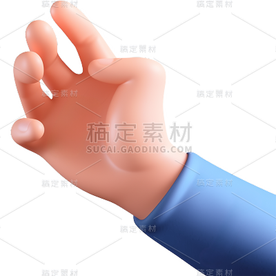 通用卡通感3D立体C4D手部手势元素素材
