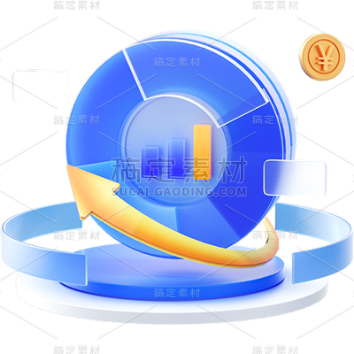 金融理财保险3D立体C4D金币组合元素