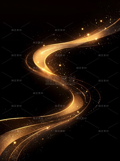 常规特效系列轻奢感发光线条粒子元素