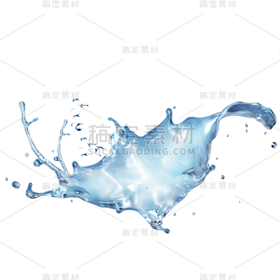 蓝色水花元素