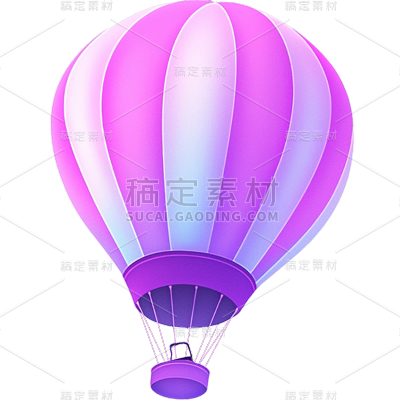 装饰通用肌理插画立体热气球元素素材