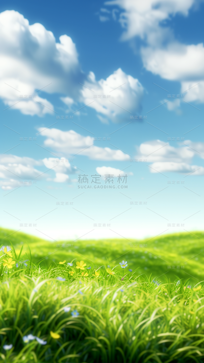 风光系列3D-合成近景草地通用背景素材