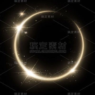 特效通用金色粒子光圈元素素材