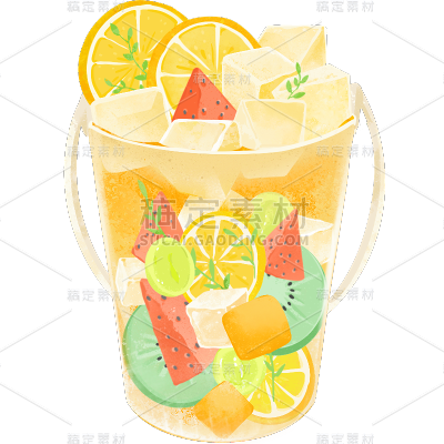 秋天通用写实手绘奶茶物品贴纸元素素材