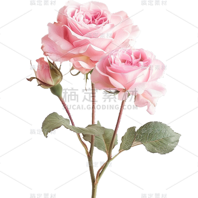 植物实景粉色玫瑰元素素材