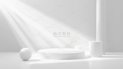 常规系列横版简约几何立体展台组合通用背景素材