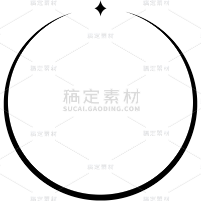 通用-酸性圆形线条+星星贴纸几何系列