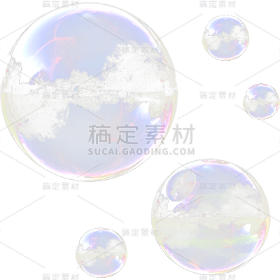 通用简约风多个彩色透明气泡元素素材