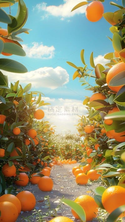 果蔬-通用- 写实多个橙子+干净写实背景
