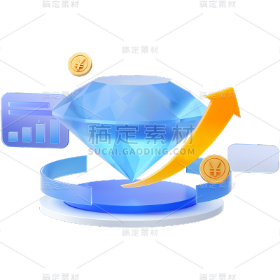 金融理财保险3D立体C4D金币组合元素