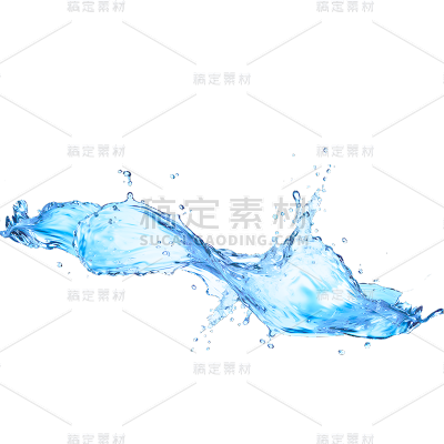 特效通用蓝色波浪形水花水元素素材