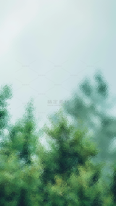 雨水肌理朦胧感植物场景背景