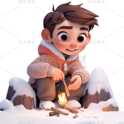 冬天冬季滑雪运动人物元素