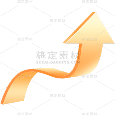 通用轻拟物长尾向上箭头元素