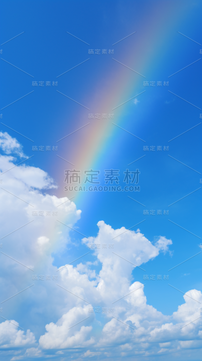 天空蓝天白云彩虹