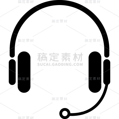 图标系列通用客服矢量图标带耳机贴纸