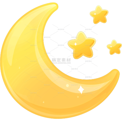 宇宙系列简单插画弯月星星