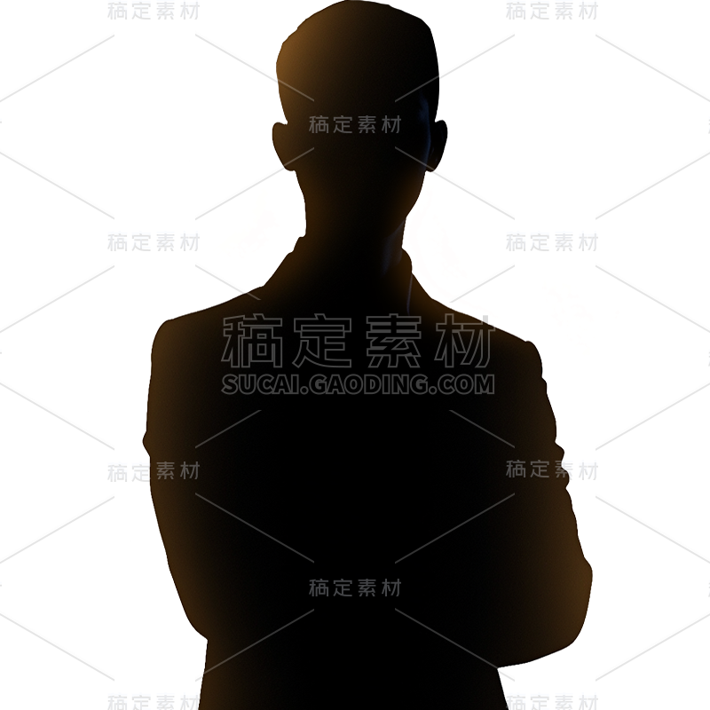 人物系列-通用-人物半身剪影贴纸