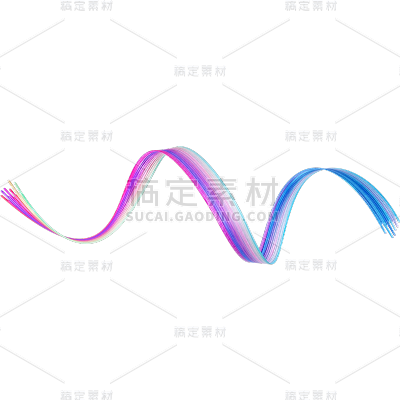 常规科技放通用立体渐变曲线元素