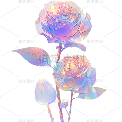 植物通用梦幻玫瑰元素素材