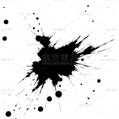 国风系列黑色毛笔墨迹（td）
