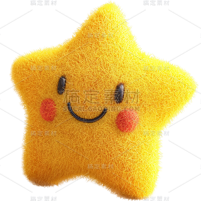 装饰通用3D毛毡星星元素素材