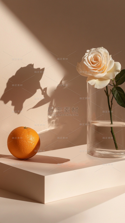 果蔬系列橙子写实室内简约背景图片